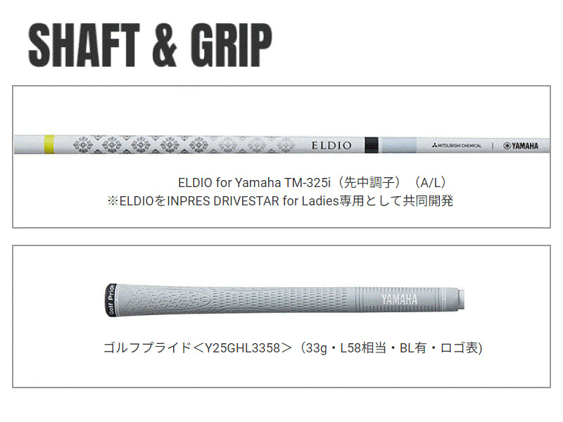 【取寄せ商品】INPRES DRIVESTAR レディースアイアン ELDIO for Yamaha TM-325i 単品（#6,AW）