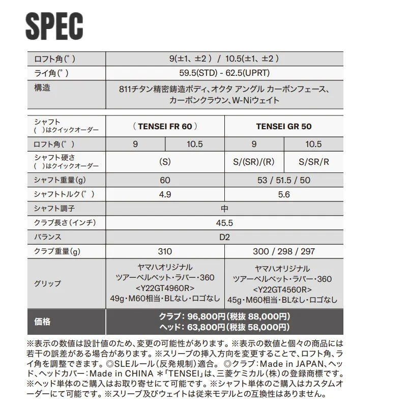 【取寄せ商品】RMX DD-2 ドライバー TENSEI GR 50