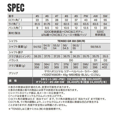 【取寄せ商品】RMX DD-2 アイアン TENSEI GR i50 単品（#5,AW,SW）